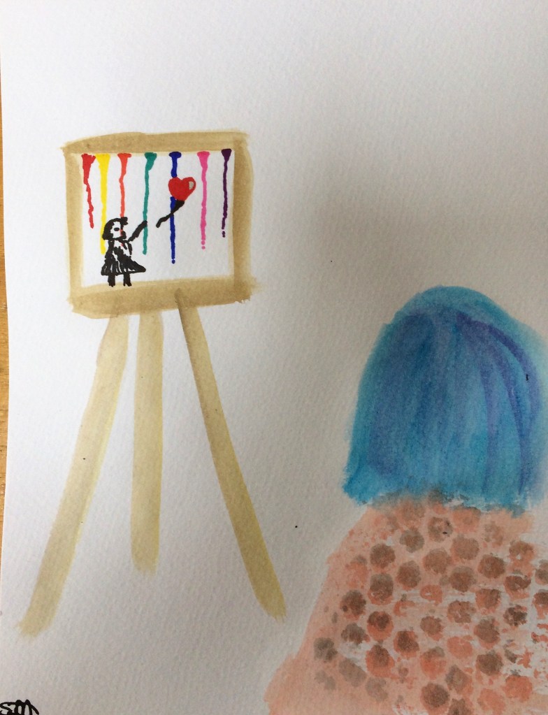 Lockdown self portrait, by Harper Bizarre Art, 2020. 